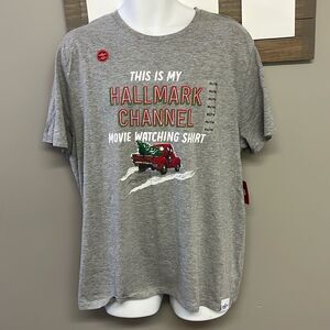 Hallmark Women’s Heather Grey I Love Hallmark Channel Christmas T-Shirt- XL